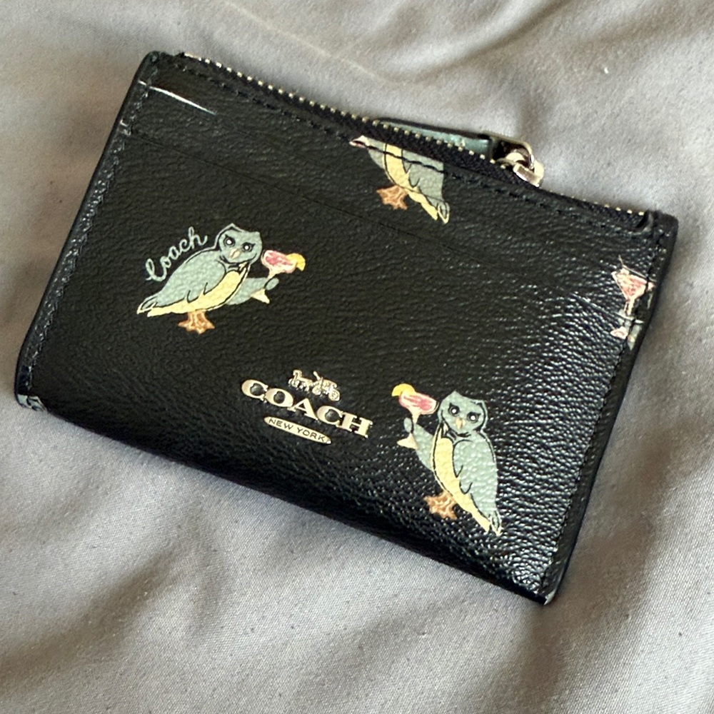 Coach Black Cardholder with Owl Design